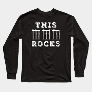 This Dad Rocks Guitar DAD Chords Tab Dark Theme Long Sleeve T-Shirt